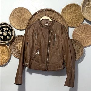 Brown faux leather jacket
